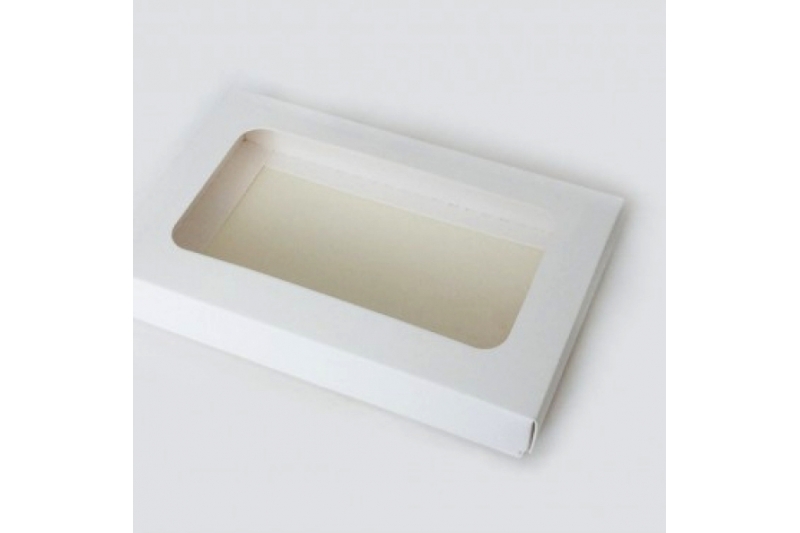 Коробка на 2 печенья с окном (белая/крафт)